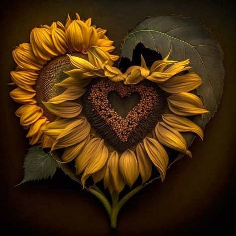 Sunflower Pics, Happy Bday Wishes, Grandma Tattoo, Artists Tattoos, Sunflower Inspiration, Sunflower Tattoo Ideas, Sunflower Stuff, Sunflowers Art, Sunflower Heart