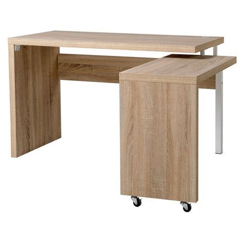 HomCom Rotating Leaf Computer Desk Workstation | Hayneedle Moveable Furniture, Small Desks, Craft Room Tables, Business Office Decor, Desk Workstation, Georgian Furniture, Desks Office, Small Home Offices, Convertible Furniture