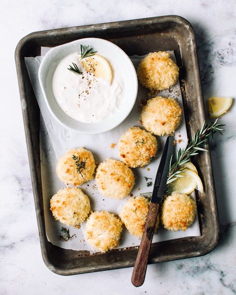 Baked Goat Cheese Fritters with Herbs Recipe - Foodess Cheese Fritters Recipe, The Best Spinach Artichoke Dip, Cheese Fritters, Best Spinach Artichoke Dip, Best Appetizer, Goat Cheese Appetizer, Fried Goat Cheese, Baked Goat Cheese, Spinach Artichoke Dip Recipe