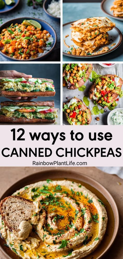 Chickpea Recipes Healthy, Chickpea Recipes Easy, Vegan Chickpea Recipes, Garbanzo Bean Recipes, Rainbow Plant Life, Pea Recipes, Chickpea Recipes, Hummus Recipe, Canned Chickpeas