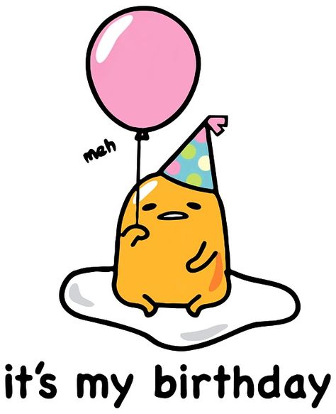 Gudetama Happy Birthday, Gudetama Birthday Party, Gudetama Birthday Theme, Gudetama Pfp, Gudetama Cake, Gudetama Party, Gudetama Birthday, Gudetama Stuff, Sanrio Bday