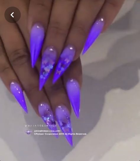 Glow Nails, Purple Nail, Glam Nails, Neon Nails, Nails Diy, Luxury Nails, Fabulous Nails, Nails Long, Fire Nails