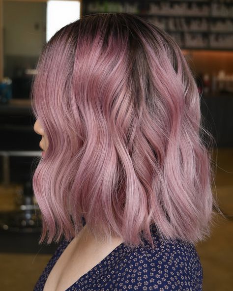 G e n t l e | B l u s h:There’s something about this Ash brown root and blush pink mix it’s just so perfect 😍 color I used was @schwarzkopfusa with @brazilianbondbuilder to maintain the integrity of the hair ❤️ :Styled with @babylissprousa and @kenraprofessional products!💜 Pink Hair Dark Roots, Pink Hair Dark, Hair Color Ash Brown, Hair Color Ash, Hair Dark Roots, Brown And Pink Hair, Brown Hair Cuts, Dark Pink Hair, Coffee Brown Hair