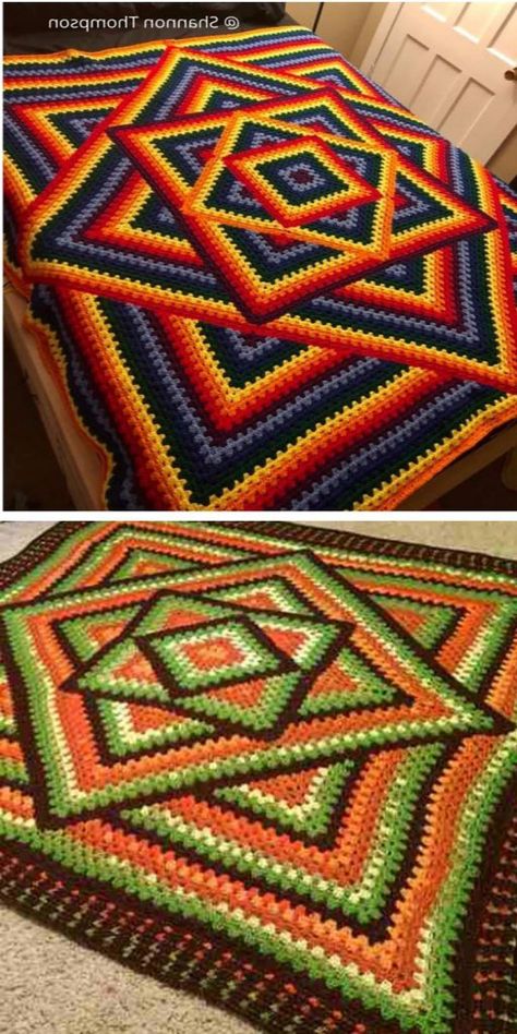 Kaleidoscope Crochet Granny Blanket Free Pattern Kaleidoscope Pattern, Crochet Snowflake Pattern, Crochet Carpet, Crochet Bedspread Pattern, Crochet Blanket Designs, Crochet Blanket Afghan, Crochet Bedspread, Lets Talk, Crochet Quilt