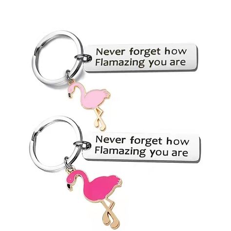 Engraving Keychain, Flamingo Keychain, Summer Party Favors, Couples Keychains, Engraved Keychain, Backpack Charm, Motivational Gifts, Graduation Day, Keychain Gift