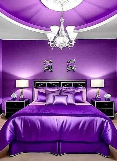 Purple Bedroom Decor, Romantic Room Decoration, Purple Room Decor, Room Color Combination, Pretty In Purple, Modern Apartment Living Room, Casa Clean, Bedroom Color Combination, Purple Bedroom