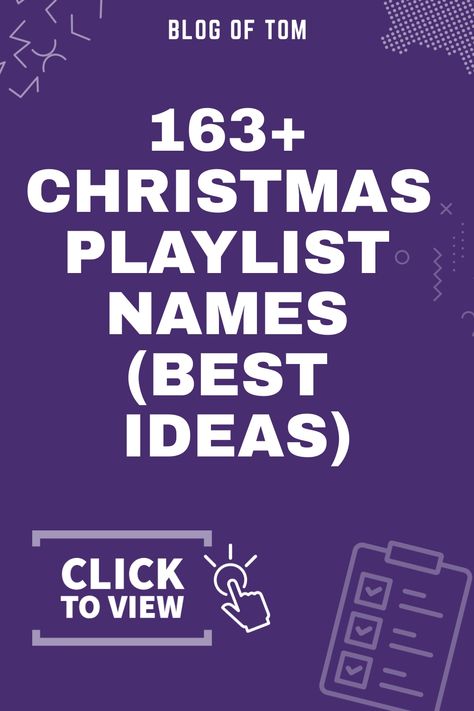 Explore over 163 unique and imaginative Christmas playlist name suggestions to curate the perfect soundtrack for your festive celebrations. Discover a wide range of creative ideas that will add a touch of holiday cheer to your music collection. Christmas Playlist Names, Creative Ideas For Christmas, Playlist Name, Christmas Playlist, Playlist Names, Playlist Names Ideas, Christmas Tunes, Holiday Pops, Christmas Musical