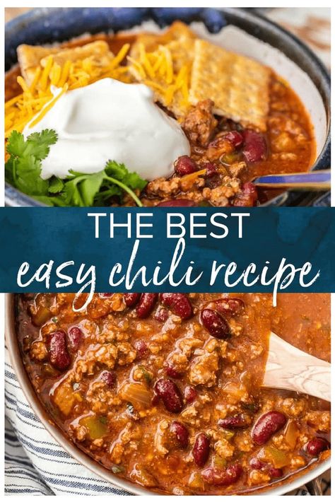 Slow Cooker Turkey Chili Recipe, Best Easy Chili Recipe, Chili Recipe Stovetop, Easy Chilli, Slow Cooker Turkey Chili, Quinoa Chili, Best Chili Recipe, Chili Recipe Crockpot, Thai Chili