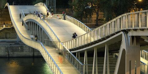 6 Pedestrian Bridges Of Paris | Paris Insiders Guide Bridge Over Water, Bridge Over Troubled Water, Island House, Pedestrian Bridge, Bridge Design, A Bridge, Urban Planning, Landscape Architect, Urban Landscape