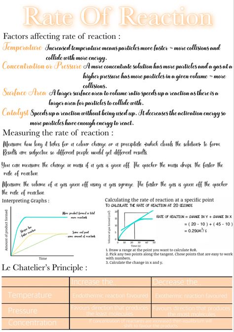 Gcse Chemistry Revision, Chemistry Revision, Gcse Chemistry, Energy Activities, My Diary, Study Notes, High Pressure, Speed Up, Chemistry