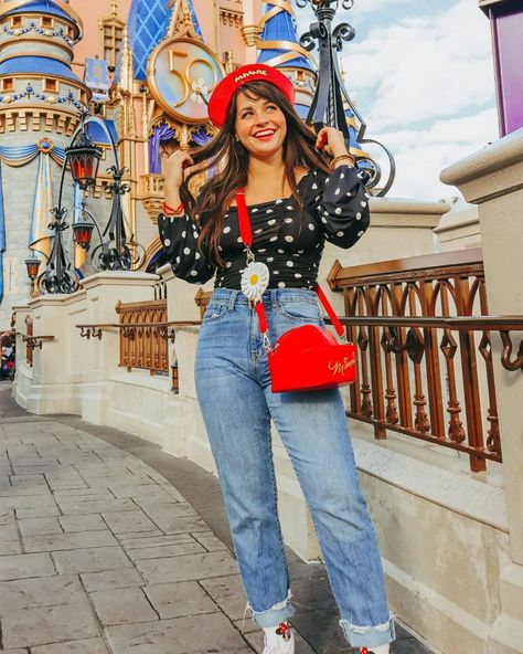 Minnie Mouse Disneybound disneyland style Disney Bound Minnie Mouse, Minnie Mouse Disney Outfit, Minnie Mouse Disneybound, Walt Disney World Outfits, Disneyland 2024, Disneyland Trip Planning, Disneybound Ideas, Minnie Mouse Outfit, Minnie Outfit