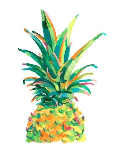 Ethan Harper Food Pop Art, Pineapple Pictures, Kitchen Paintings, Pineapple Painting, Moms Kitchen, Cute Pineapple, Watercolor Fruit, Pop Art Painting, Paint Night