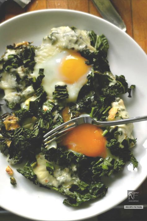 simple stovetop cheesy eggs and kale- a one pan no nonsense breakfast to get your day going right. #greens #eggs #glutenfreebreakfast #stovetoprecipe #keto #castironrecipe #breakfastrecipe Eggs Kale Breakfast, Eggs And Greens Breakfast, Kale Scrambled Eggs, Leftover Kale Recipes, Kale With Eggs, Green Beans And Eggs Breakfast, Eggs With Kale Breakfast Recipes, Breakfast Kale Recipes, Egg And Kale Breakfast