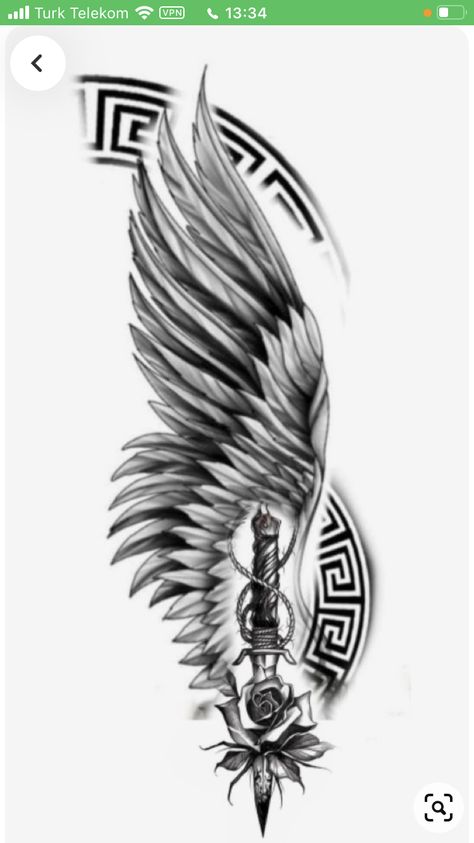 Guardian Angel Tattoo Designs, Left Arm Tattoo, Watercolor Tattoo Ideas, Guardian Angel Tattoo, Left Arm Tattoos, Totem Tattoo, Wolf Tattoo Sleeve, Pirate Tattoo, Skull Sleeve Tattoos