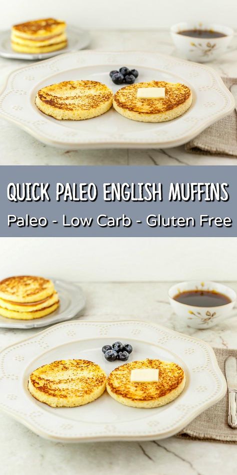 Quick Paleo English Muffins- The best and original paleo low carb English muffin. Bread Substitutions, Carb Swaps, Paleo English Muffin, Low Carb English Muffin, Quick Paleo, Easy Low Carb Meals, Muffins Paleo, Low Carb Meals, Muffins Recipes