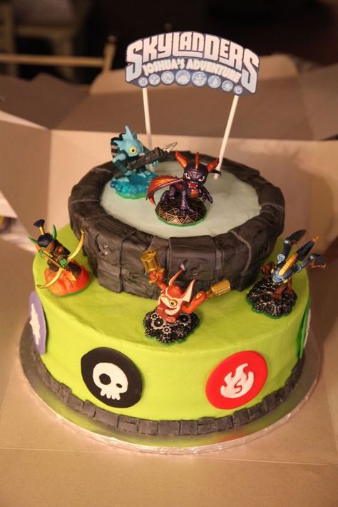 Skylanders Birthday Cake, Skylanders Cake, Skylanders Birthday Party, Skylanders Birthday, Giant Cake, Skylanders Party, Happy Birthday Cake Pictures, Confetti Cake, Cake Box