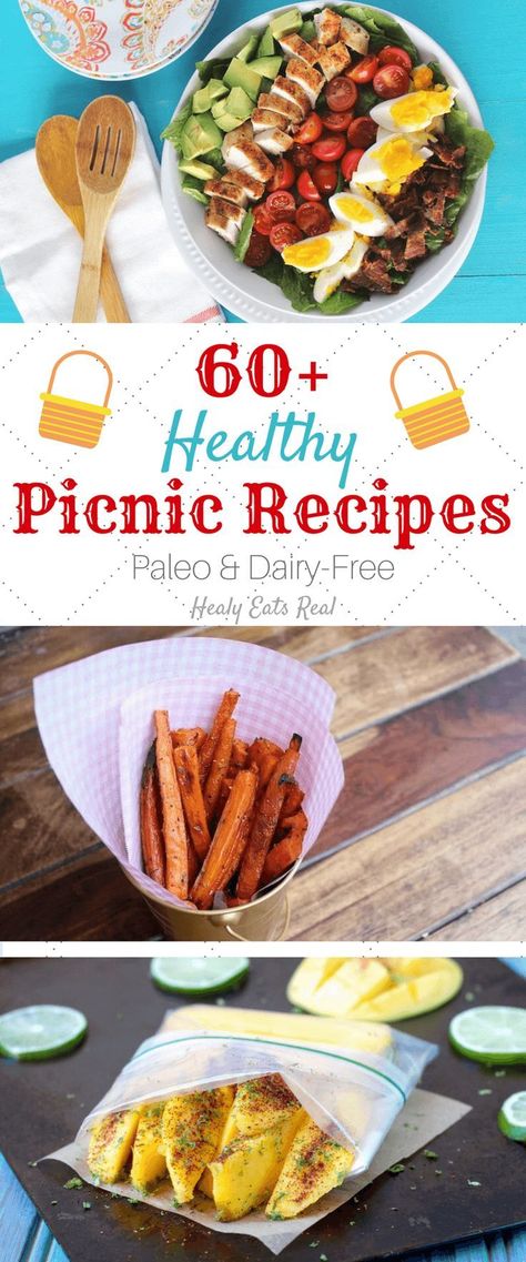 60+ Healthy Picnic Recipes (Paleo & Gluten Free) Paleo Picnic, Gluten Free Picnic, Picnic Salads, Healthy Picnic Foods, Healthy Picnic, Paleo Recipies, Best Paleo Recipes, Picnic Recipes, Picnic Dinner