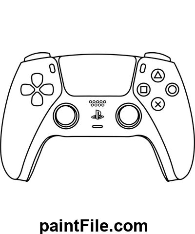 Free printable PS5 Controller coloring page to download in PDF or to print online and color! Make your world more colorful, relieve stress, relax and enjoy the fun of this PS5 Controller coloring sheet now! Xbox Coloring Pages, Ps5 Controller Drawing, Video Games Coloring Pages, Gamer Coloring Pages, Playstation Controller Drawing, Video Game Controller Drawing, Playstation Drawing, Video Game Coloring Pages, Video Games Drawing