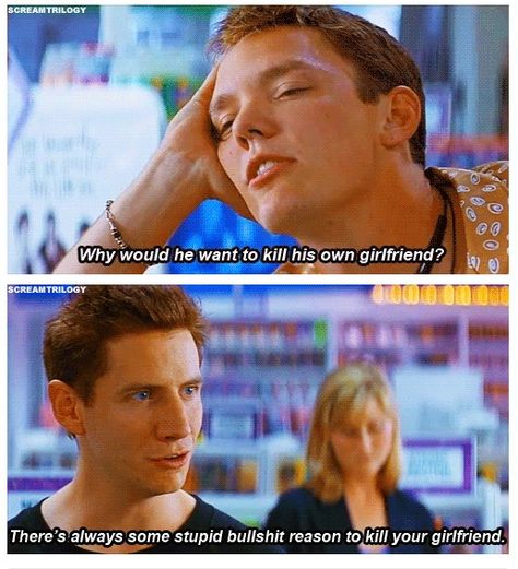 Scream Scream 1996 Quotes, Funny Scream Movie Memes, Scream Quotes, 90s Quotes, Horror Movie Quotes, Scream Characters, Scream 1996, Scream 1, Scream Franchise