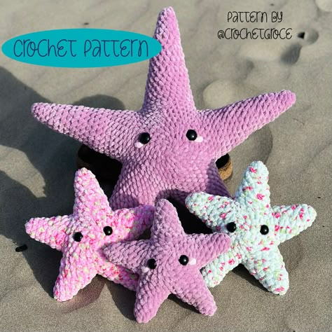 no sew crochet starfish pattern #crochet #crocheter #starfish #crochetstarfish #crochetpattern Crochet Plushies Pattern Free Beginner, Crochet Stitch Plush Pattern, Small Thing To Crochet, Crochet Starfish Pillow, Crochet Ocean Animals Free Pattern, No Sew Crochet Plushies, Starfish Crochet Pattern Free, Crochet Starfish Free Pattern, Crochet Sea Creatures Free Patterns