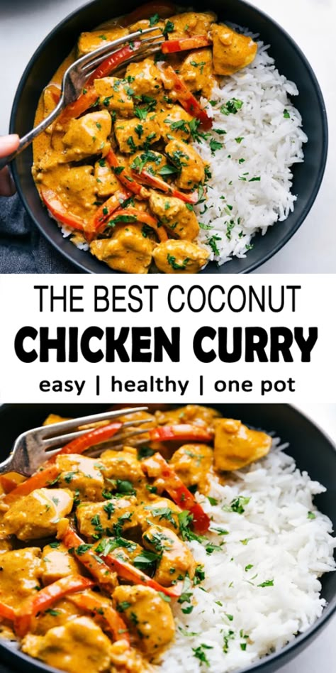 Coconut Curry Chicken Recipes, Coconut Chicken Curry, Chicken Curry Recipe, Coconut Curry Chicken, Coconut Chicken, Easy Chicken Curry, Healthy Dinner Recipes Chicken, Curry Chicken Recipes, Recipe Chicken