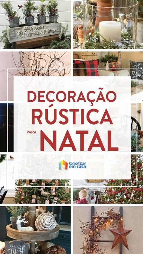 Decoração rústica de Natal para a casa | Como fazer em casa Christmas Weather, Urban Kitchen, Rustic Bathroom Designs, Xmas Deco, Easy Christmas Decorations, Boho Kitchen, Navidad Christmas, Farmhouse Wall Decor, Christmas House