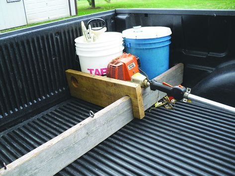 Truck Hood Ideas, Pickup Bed Storage Ideas, Truck Bed Organization Diy, Diy Truck Mods, Big Objects, Truck Accessories Diy, Truck Bed Organization, Truck Organization, Cool Truck Accessories