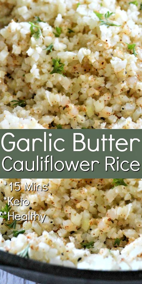 Garlic Butter Cauliflower, Food Recipes Low Carb, Diet Food Recipes, Butter Cauliflower, Best Keto Snacks, Cauliflower Dishes, Cauliflower Rice Recipes, Easy Diet, Low Carb Veggies