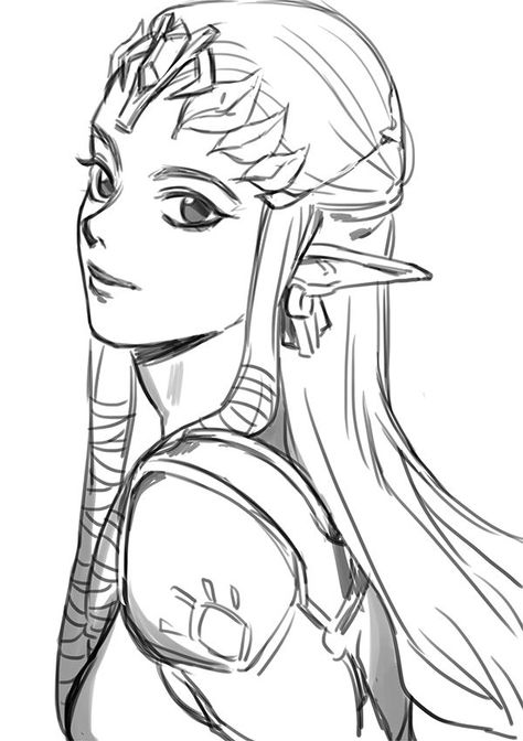 Princess Zelda The Legend Of Legend Of Zelda, Zelda - Zelda Drawing Zelda Drawing, Zelda Tattoo, Zelda Twilight Princess, Zelda Art, Twilight Princess, Arte Sketchbook, Legend Of Zelda, Art Sketchbook, 그림 그리기