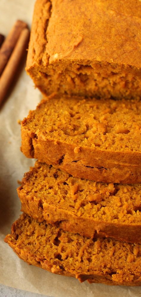 This easy Vegan Pumpkin Bread is fluffy, moist, and ready in under an hour! Pumpkin Bread Mix, Vegan Pumpkin Muffins, Vegan Breads, Vegan Pumpkin Bread, Vegan Bread Recipe, Pumpkin Pie Spice Mix, Vegan Pumpkin Spice, Cinnamon Raisin Bread, Gimme Some Oven