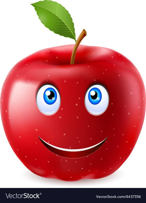 Apple Cartoon Image, Fruits Cartoon Images, Apple Cartoon, Cartoon Apple, School Wall Decoration, Apple Images, Red Cartoon, Cake Wallpaper, Happy Fruit