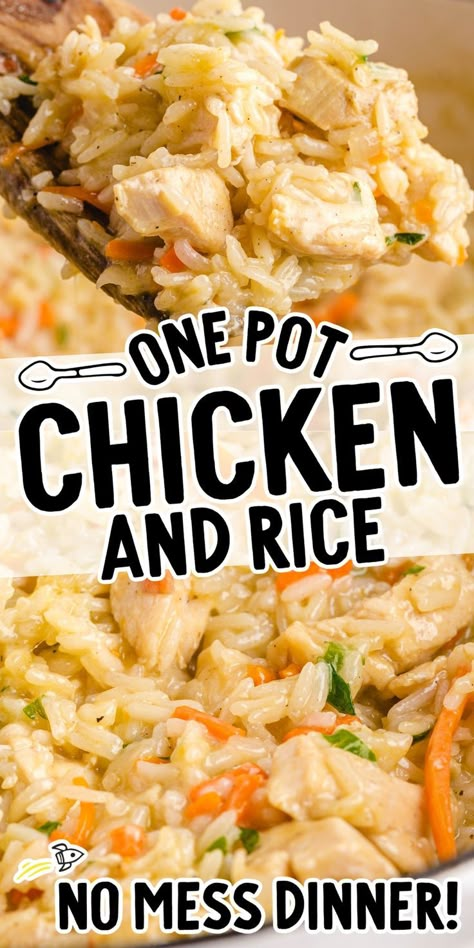 One Pot Chicken and Rice Sauteed Vegetables Recipe, One Pot Chicken And Rice, Cheesy Dinner, Chicken And Rice Recipe, Chicken And Rice Dishes, Texas Caviar, Creamy Chicken And Rice, Easy Chicken And Rice, Pot Making