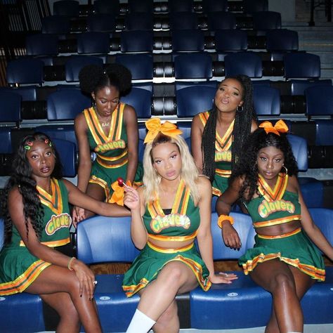 Inspired by the Iconic movie​: Bring It On.

| Cheerleader | Clover Team | Halloween inspiration | Dress Up | Black Girls Halloween Costume | Black Cheerleaders | Movie Inspiration 

#Cheerleader #CloverTeam #Halloween inspiration #DressUp #BlackGirlsHalloween #Costume #BlackCheerleaders #Movie #Inspiration  #HalloweenInspiration #BringItOnInspired #BlackGirlCostume Bring It On Costume Halloween, Clover Cheerleader Costume, 2000s Halloween Costume, Costumes For Black Women, High School Halloween, Cheerleader Halloween Costume, Girl Group Halloween Costumes, Cheer Costumes, Halloween Costume Black