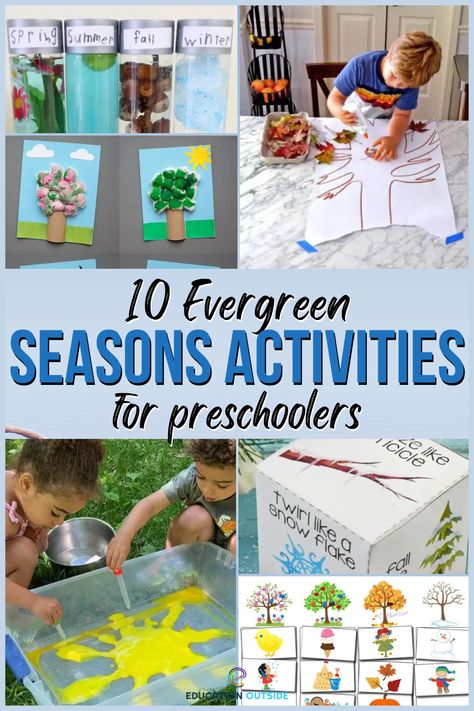 Hey there parents and teachers! With the arrival of every season, there is an opportunity for fun and learning with your little ones. That’s why we’ve put together a list of 10 evergreen season activities for preschoolers that will keep them engaged, learning, and most importantly, having a blast! Four Seasons Activities For Kids, Preschool Seasons Activities, Educational Activities For Preschoolers, Playbased Learning, Seasons Activities, Outside Activities, Weather Activities, Movement Activities, Preschool Education