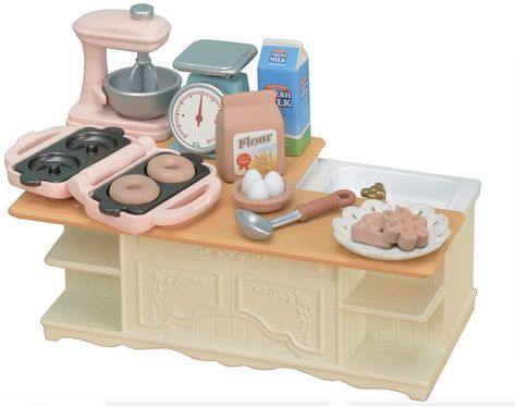 AmazonSmile: Calico Critters, Doll House Furniture and Décor: Toys & Games Calico Critters Furniture, Play Beds, Dollhouse Furniture Sets, Kitchen Island With Sink, Donut Maker, Calico Critters Families, Doll House Furniture, Dollhouse Toys, Calico Critters