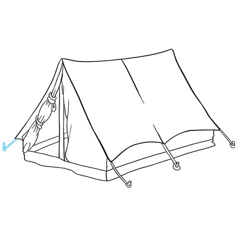 Tent Sketch, Tp Tent, Tent Tattoo, Tent Drawing, River Drawing, Camping Drawing, A Frame Tent, Learning Mathematics, Easy Drawing Tutorial