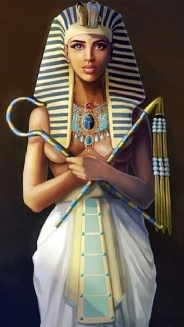 Hatshepsut Art, Egyptian Queen Art, Tattoo Mural, Cleopatra Cosplay, Ancient Egypt Women, Ancient Egyptian Women, Egyptian Aesthetic, Egyptian Goddess Art, Egypt Queen