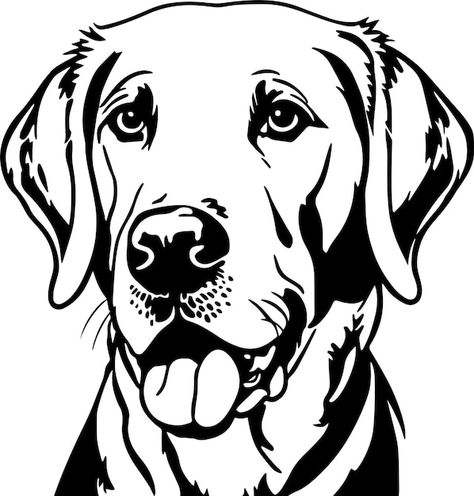 Labrador dog face isolated on a white ba... | Premium Vector #Freepik #vector #dog-logo #dog-head #dog #dog-cartoon Labrador Silhouette, Dog Vector, Silhouette Stencil, Labrador Dog, Dog Daycare, Dog Face, Vector Photo, Student Art, Graphic Illustration