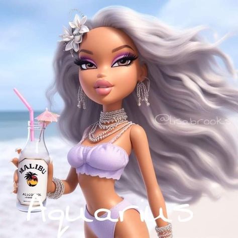 Aquarius Bratz, Aquarius Barbie, Doll Poses, Baddie Cartoon, Character Edits, Bratz Aesthetic, Bratz Doll Outfits, Aquarius Truths, Cheerleading Hairstyles