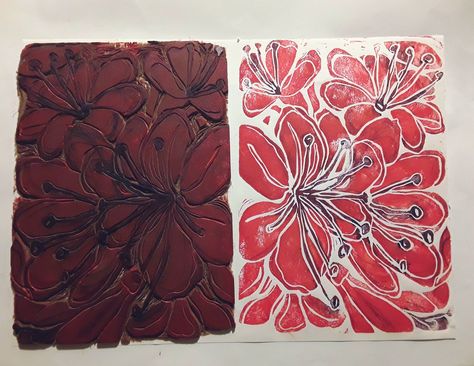 Hibiscus Linocut, Hibiscus Flowers, Lino Print, Linocut, Letterpress, Hibiscus, Printmaking, Art Inspo, Hand Carved