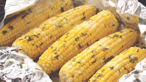 Grilled Corn On The Cob, Lime Butter, Easter Side Dishes, Recipe Email, Lemon Herb, Grilled Asparagus, Corn On The Cob, Herb Butter, Grilled Corn