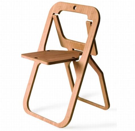 Desile chair folds flat into a 20mm thick sheet Wooden Folding Chairs, Cnc Furniture, Bamboo Chair, Flat Pack Furniture, Foldable Chairs, Folding Furniture, Single Chair, Deck Chairs, Space Saving Furniture