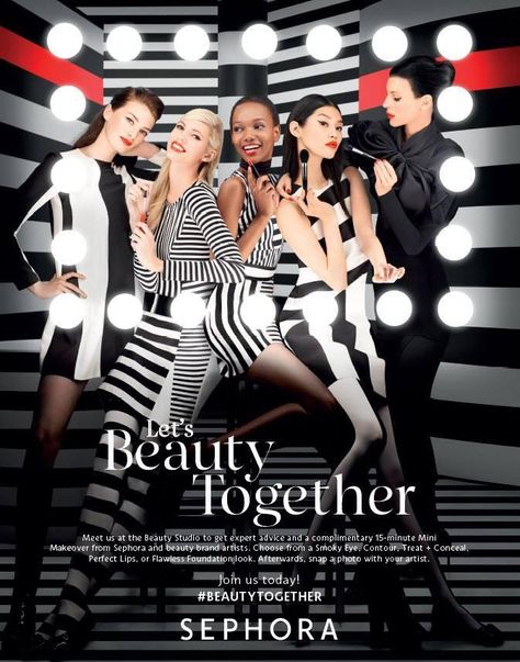 Sephora F/W 2015 Let's Beauty Together Campaign (Sephora) Sephora Logo, Sephora Hacks, Sephora Lip Stain, Sephora Store, Sephora Lipstick, Sephora Bag, Sephora Lip, Sephora Gift Card, Beauty Advertising