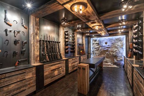 Rustic House Remodel, Home Armory Room, Home Armory, Vault Room, Safe House, Rustic Garage, Safe Rooms In Houses, Safe Room Ideas, Tactical Room Ideas