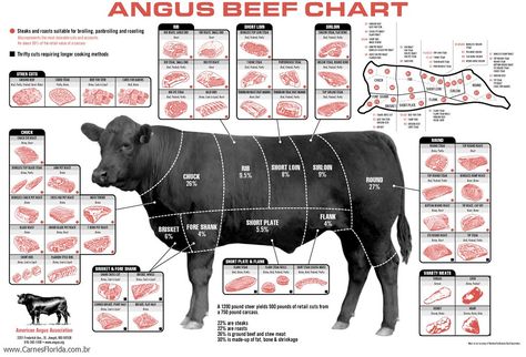 Beef_angus_chart_butcher | Doctoredi | Flickr Beef Cuts Diagram, Beef Cuts Chart, Butcher Diagram, Different Cuts Of Beef, Cow Meat, Meat Art, Meat Butcher, Slow Cooker Stuffed Peppers, Cut Animals