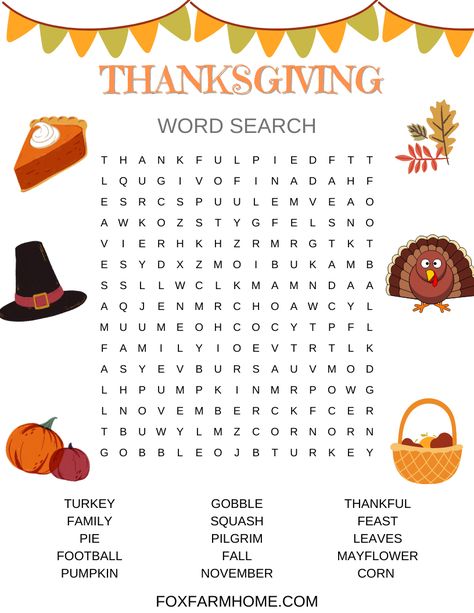 This free thanksgiving word search printable for kids is perfect for a family gathering or classroom activity! Thanksgiving Search And Find Pictures, Word Search For 2nd Grade, Thanksgiving Worksheets Middle School, 2nd Grade Word Search Free Printable, Free Thanksgiving Worksheets, Thanksgiving Activities For Older Kids, Thanksgiving Free Printables For Kids, Thanksgiving Homeschool Ideas, Free Thanksgiving Printables For Kids