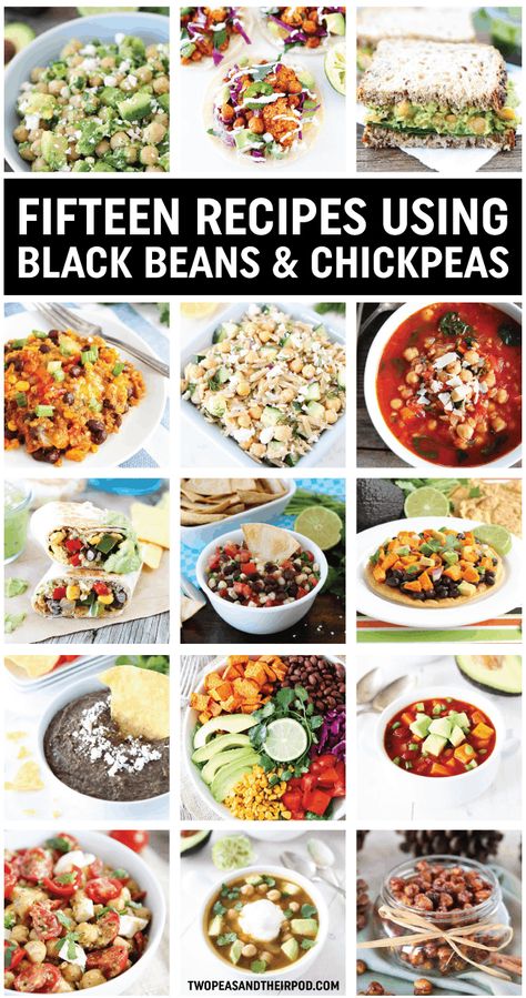 15 Black Bean and Chickpea Recipes {Pulse Power} Pulse Recipes, Pulses Recipes, Squirrel Food, Bean Dishes, Clean Eating Vegetarian Recipes, Clean Eating Vegetarian, Cooking Vegan, Easy And Healthy Recipes, Vegan Baby