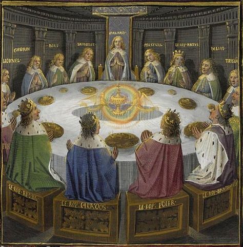 King Arthur's knights, gathered at the Round Table to celebrate the Pentecost, see a vision of the Holy Grail King Arthur Excalibur, King Arthur's Knights, Joseph Of Arimathea, Rei Arthur, Mists Of Avalon, Once And Future King, Roi Arthur, Knights Of The Round Table, Arthurian Legend