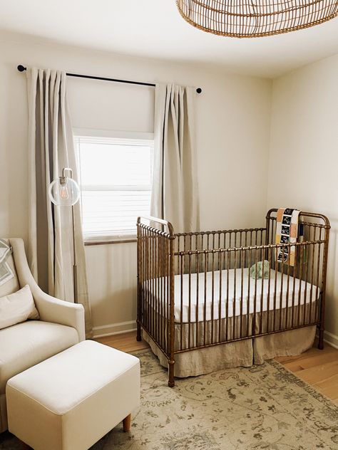 Gold crib, million dollars baby, baby boy nursery Crib In Front Of Window Nursery, Crib Under Window, Crib In Front Of Window, Baby Nursery, Cribs, Nursery, Cots