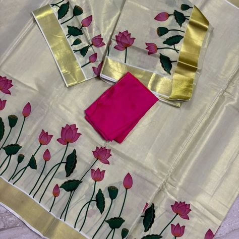 *Most requested dhavani set is back in stock* Dhavani set Premium Tissue Best quality Mural printed Lotus design Skirt - 4 mtr Dhavani - 2.8 mtr Only material - 1299/- + ship Skirt stitched - 1599/- + ship If blouse needed additional charges applicable:- running tissue material (golden tissue) / plain matching pink / green colours blouse available Price - 150/- m *Lotus printed blouse 1mtr- 199/- Dhavani Set, Design Skirt, Lotus Print, Green Colours, Lotus Design, Back In Stock, Printed Blouse, Green Colors, Pink And Green